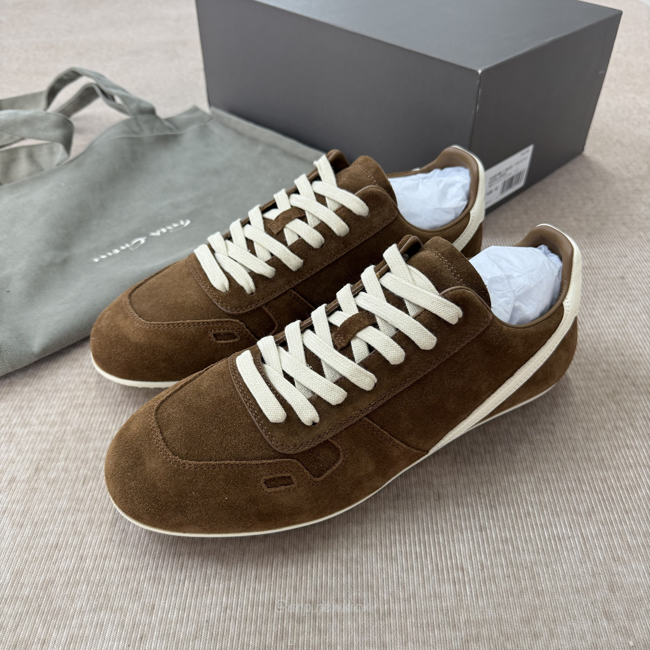 Rick Owens Minimal Sneak Suede Leather Panel Sneakers (2) - www.newkick.org